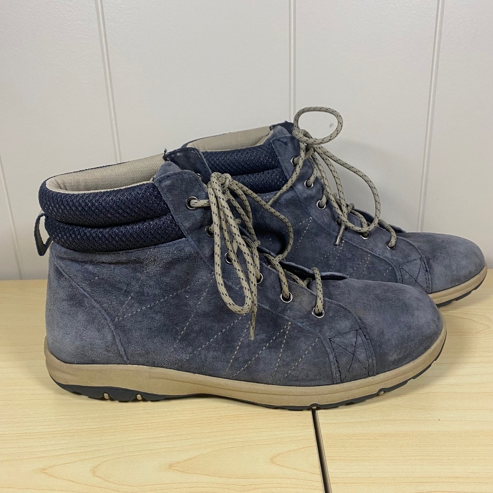 Duluth Trading Womens Blue Suede Mid Top Lace Up Hiking Boots Size 9 - Picture 3 of 12